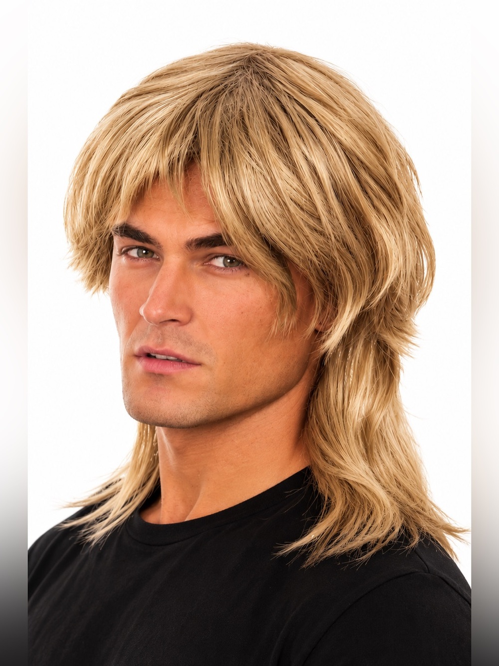 NWT Allaura Wigs Men's Ash Blonde Bogan Layered Mullet